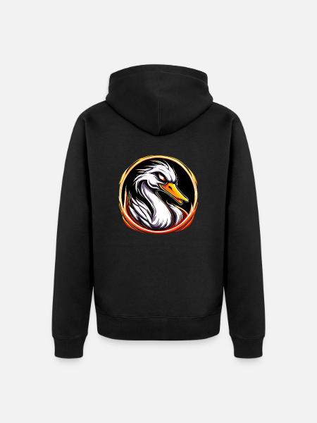 Angry Swan - Unisex Premium Organic Zip Hoodie - black