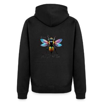 There is no Planet Bee - Unisex Premium Bio Zip Hoodie - Schwarz - Hinten - Nico (187cm)