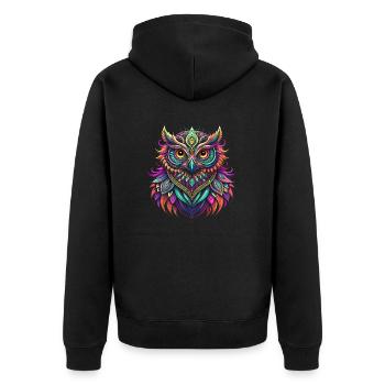 Chouette - Veste à capuche bio Premium Unisexe - noir - Dos - Nico (187cm)