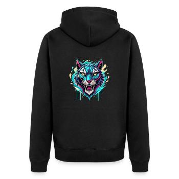 Éclaboussure de couleur de tigre - Veste à capuche bio Premium Unisexe - noir - Dos - Nico (187cm)