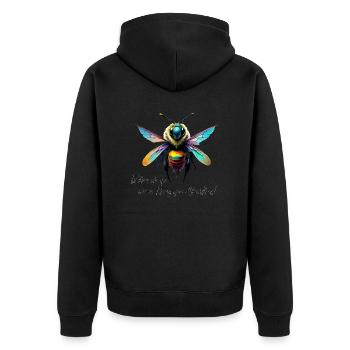 Quand nous irons - Veste à capuche bio Premium Unisexe - noir - Dos - Nico (187cm)