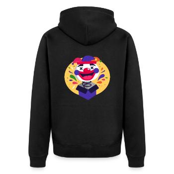Clown Karneval Fasching Kostüm Umzug Feiern Narr D - Unisex Premium Bio Zip Hoodie - Schwarz - Hinten - Nico (187cm)