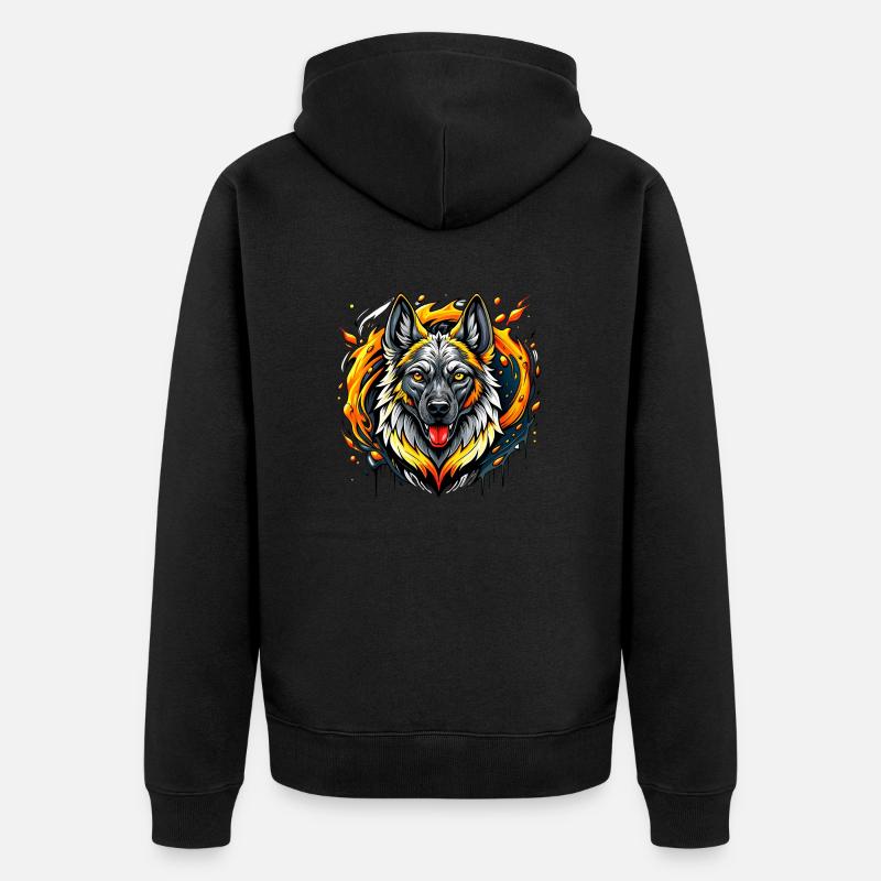 Chien de berger - Veste à capuche bio Premium Unisexe - noir