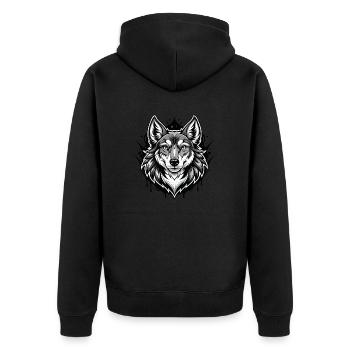 australian shepherd - Unisex Premium Organic Zip Hoodie - black - Back - Nico (187cm)