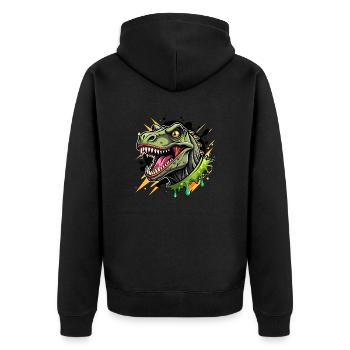 T-Rex Éclaboussure de couleur - Veste à capuche bio Premium Unisexe - noir - Dos - Nico (187cm)