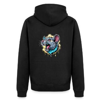 Éclaboussure de couleur de rat - Veste à capuche bio Premium Unisexe - noir - Dos - Nico (187cm)