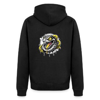 spitting snake - Unisex Premium Organic Zip Hoodie - black - Back - Nico (187cm)