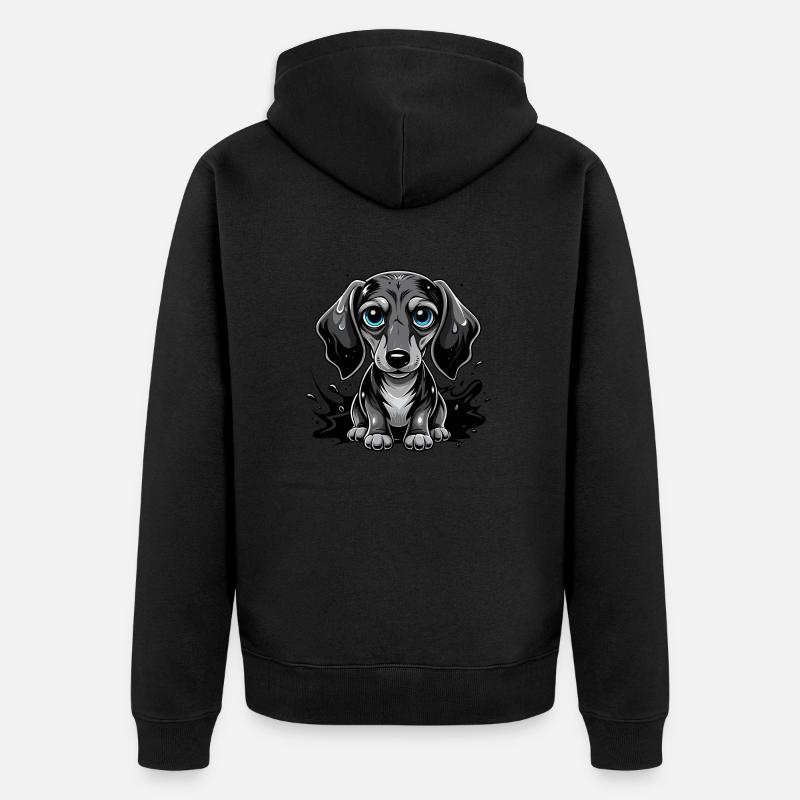 dachshund - Unisex Premium Bio Zip Hoodie - Schwarz