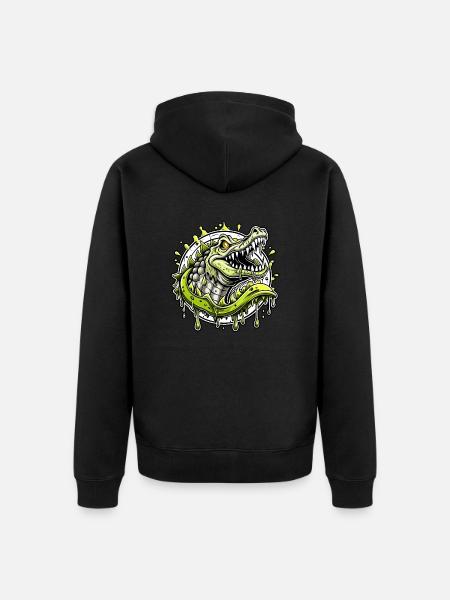crocodile - Unisex Premium Bio Zip Hoodie - Schwarz