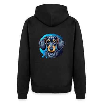 teckel - Veste à capuche bio Premium Unisexe - noir - Dos - Nico (187cm)