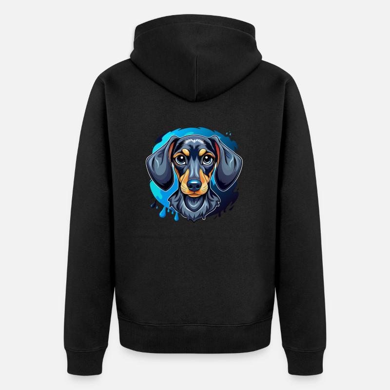 teckel - Veste à capuche bio Premium Unisexe - noir