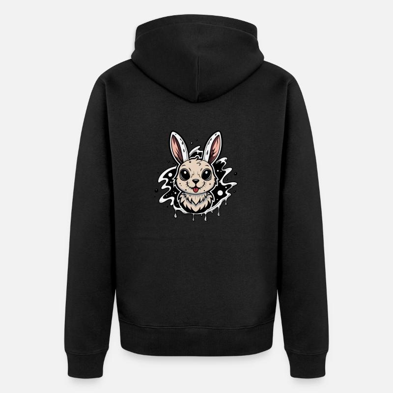 easter bunny - Unisex Premium Bio Zip Hoodie - Schwarz