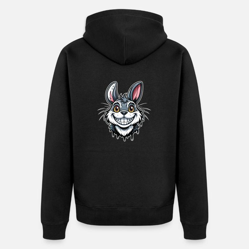 Lapin du Cheshire - Veste à capuche bio Premium Unisexe - noir
