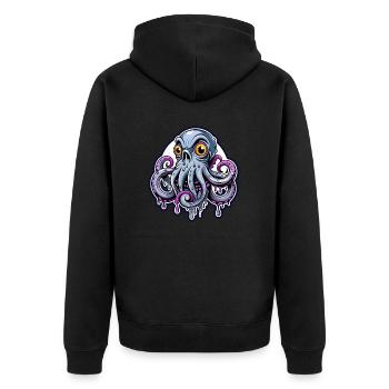 oktopus - Unisex Premium Bio Zip Hoodie - Schwarz - Hinten - Nico (187cm)