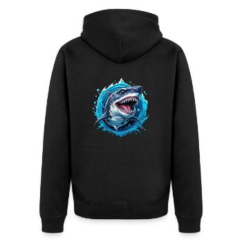requin - Veste à capuche bio Premium Unisexe - noir - Dos - Nico (187cm)