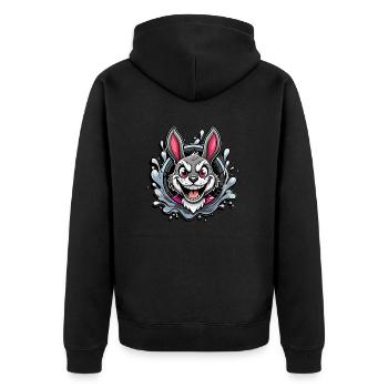 Lapin de Pâques fou - Veste à capuche bio Premium Unisexe - noir - Dos - Nico (187cm)