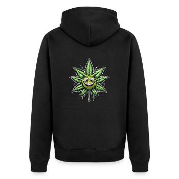 Feuille de cannabis - Veste à capuche bio Premium Unisexe - noir - Dos - Nico (187cm)