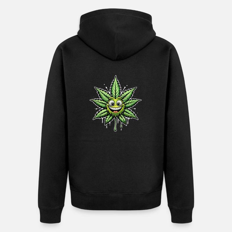 Feuille de cannabis - Veste à capuche bio Premium Unisexe - noir
