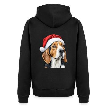 Chien beagle de Noël - Veste à capuche bio Premium Unisexe - noir - Dos - Nico (187cm)