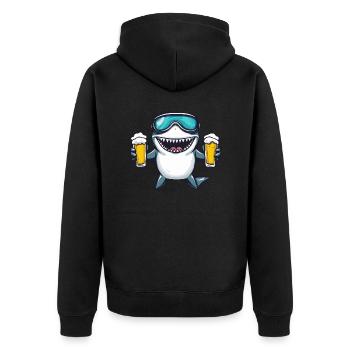 Shark Après-Ski Bière Bande Dessinée - Veste à capuche bio Premium Unisexe - noir - Dos - Nico (187cm)