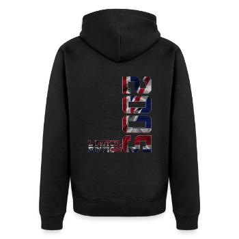 ÉDITION LIMITÉE ANGLETERRE 2005 21E ANNIVERSAIRE BRITANNIQUE - Veste à capuche bio Premium Unisexe - noir - Dos - Nico (187cm)