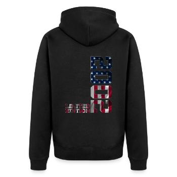 ÉDITION LIMITÉE 24E ANNIVERSAIRE USA 2002 - Veste à capuche bio Premium Unisexe - noir - Dos - Nico (187cm)