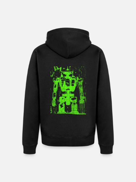 Combat robot robot Killerrobot used-look - Unisex Premium Organic Zip Hoodie - black