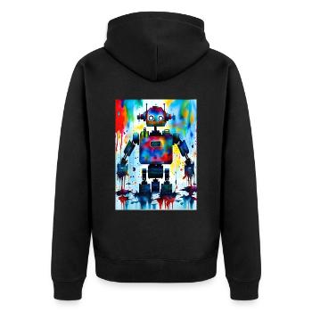 Art Robot Coloré - Veste à capuche bio Premium Unisexe - noir - Dos - Nico (187cm)