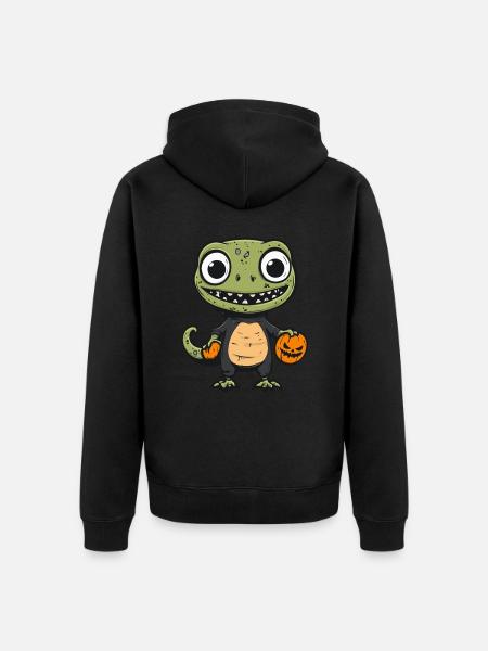 Echse Halloween Zombie - Unisex Premium Bio Zip Hoodie - Schwarz