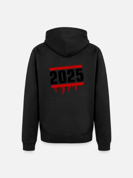 2025 year - Unisex Premium Organic Zip Hoodie - black