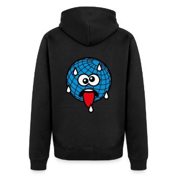 Emoticon / Climate Change / Warming / Earth Day 4C - Unisex Premium Organic Zip Hoodie - black - Back - Nico (187cm)