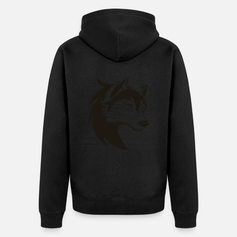 Icône stylisée Cool Wolf Head - Veste à capuche bio Premium Unisexe - undefined