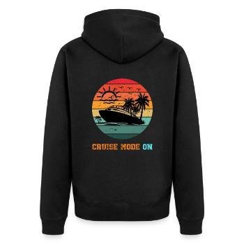 Cruising Together Caribbean Family Vacation Funny - Unisex Premium Organic Zip Hoodie - black - Back - Nico (187cm)