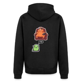 Drôle Graphique Tee Capybara Selfie Avec Ovni Bizarre - Veste à capuche bio Premium Unisexe - noir - Dos - Nico (187cm)