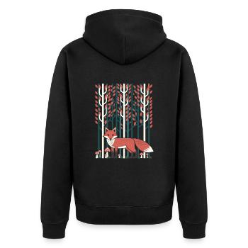 Scène de forêt de rêve dans le style cottagecore - Veste à capuche bio Premium Unisexe - noir - Dos - Nico (187cm)