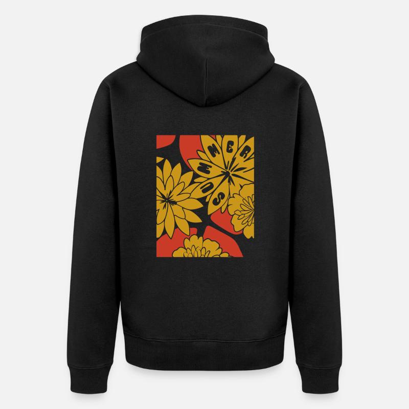 Fleurs - Printemps - Fleurs - Veste à capuche bio Premium Unisexe - noir