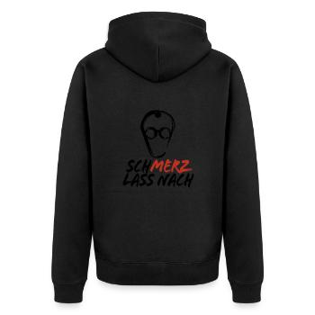 Schmerz lass nach - nein zu Merz - Kanzler - Unisex Premium Bio Zip Hoodie - Schwarz - Hinten - Nico (187cm)