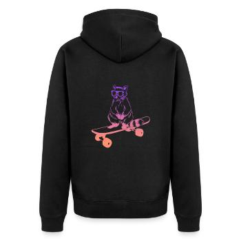Skateboard Raccoon Skater Skateboarding - Veste à capuche bio Premium Unisexe - noir - Dos - Nico (187cm)