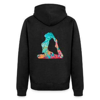 Yoga and Pilates in PopArt - Unisex Premium Organic Zip Hoodie - black - Back - Nico (187cm)