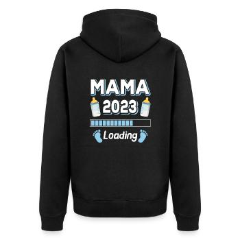 Maman 2023 Chargement Mère Mères Maman Fête des mères - Veste à capuche bio Premium Unisexe - noir - Dos - Nico (187cm)