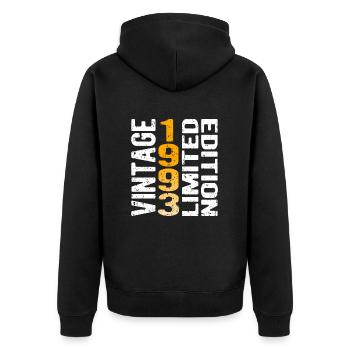 Vintage 1993 limited edition vintage year of birth - Unisex Premium Organic Zip Hoodie - black - Back - Nico (187cm)