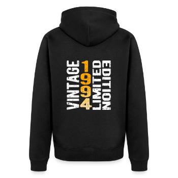 Vintage 1994 limited edition vintage year of birth - Unisex Premium Organic Zip Hoodie - black - Back - Nico (187cm)