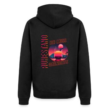 Ruhestand Ich Muss Garnichts Rentner Rente Pension - Unisex Premium Bio Zip Hoodie - Schwarz - Hinten - Nico (187cm)