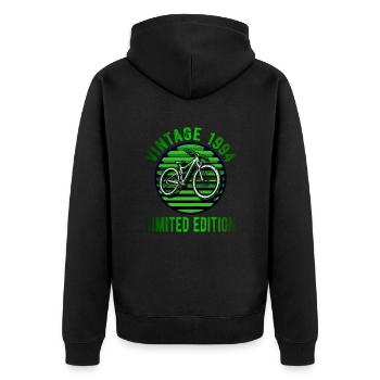 Vintage 1994 30 Birthday Retro Bike Cyclist - Unisex Premium Organic Zip Hoodie - black - Back - Nico (187cm)