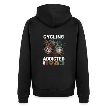 40 Anniversaire 1983 Vintage Retro Cycliste Cycliste - Veste à capuche bio Premium Unisexe - noir - Dos - Nico (187cm)