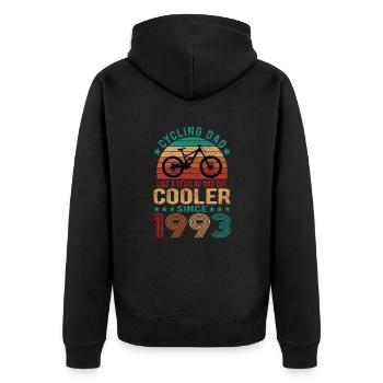 Cycling Dad Like A Regular Dad Cooler Since 1993 - Unisex Premium Organic Zip Hoodie - black - Back - Nico (187cm)