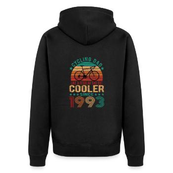Cycling Dad Like A Regular Dad Cooler Since 1993 - Unisex Premium Organic Zip Hoodie - black - Back - Nico (187cm)