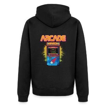Arcade Machine Spieler Videospiel Spiele Streamer - Unisex Premium Bio Zip Hoodie - Schwarz - Hinten - Nico (187cm)