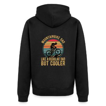 Mountain Bike Dad Like A Regular Dad But Cooler - Unisex Premium Organic Zip Hoodie - black - Back - Nico (187cm)