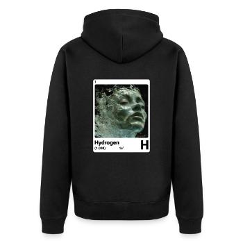 Hydrogène - H - Élément chimique 001 - Veste à capuche bio Premium Unisexe - noir - Dos - Nico (187cm)